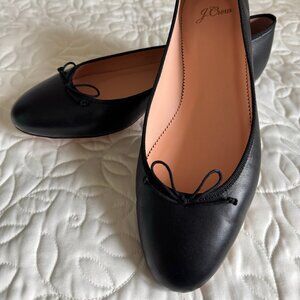 Ballet Flat Black 9 J. Crew Kiki Classic Leather NWT